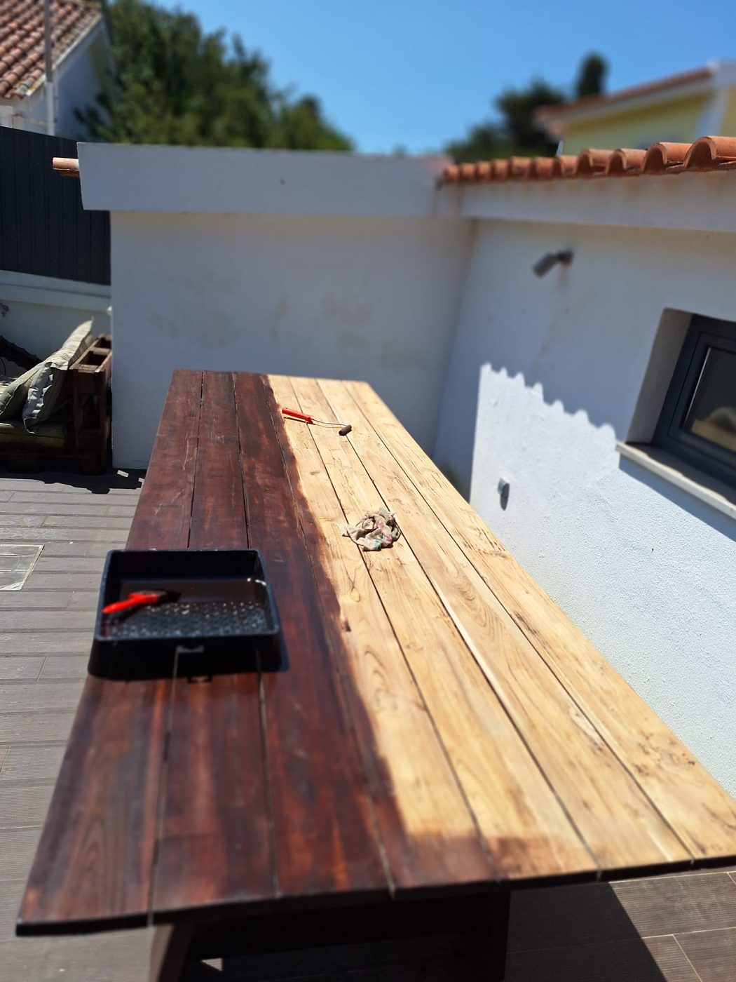 Tratamento de madeira em obra